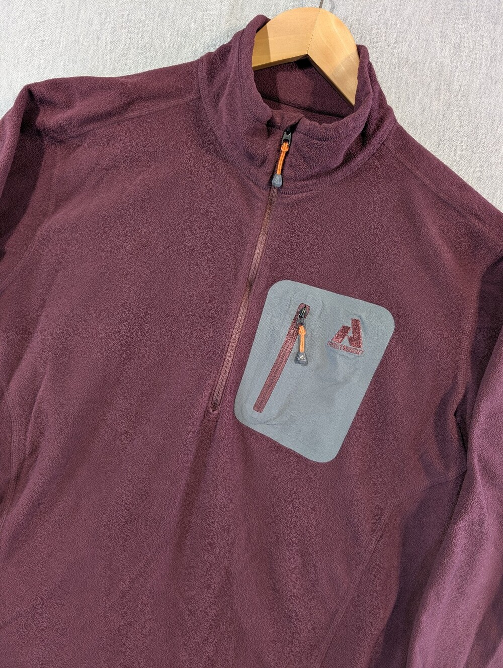 Eddie Bauer First Ascent Fleece Pullover Men's Large Maroon 1/4 Zip Outdoor